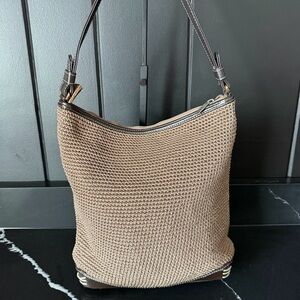 The Sak Elliott Lucca Woven Crochet Shoulder Bag Brown